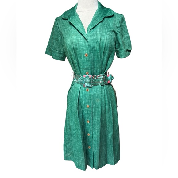 Vintage Dresses & Skirts - Deadstock 1950s/Early‎ 60s 100% Polyester Shirt Dress w/Matching Belt